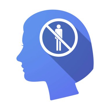 Erkek bir piktogram içinde izin verilmiyor bir si ile izole kadın baş