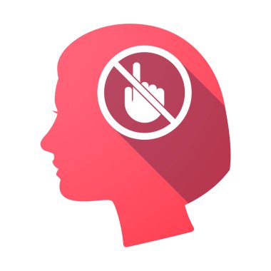 Dokunaklı ile izole kadın baş değil izin verilen bir sig el