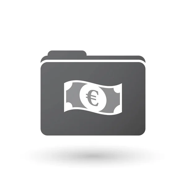 Bir euro banknot ile izole klasör sinyal — Stok Vektör