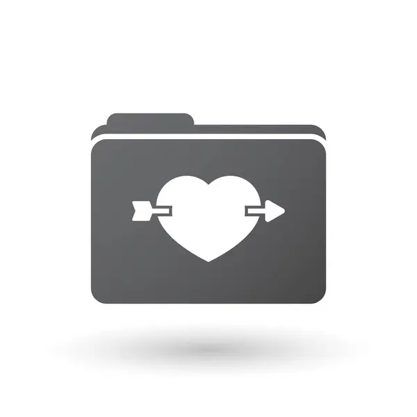 Isolated folder signal with  a heart pierced by an arrow — Stock Vector