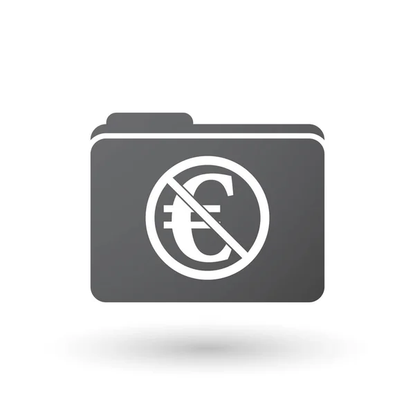 隔离的文件夹信号与欧元符号中不允许使用的标志 — 图库矢量图片