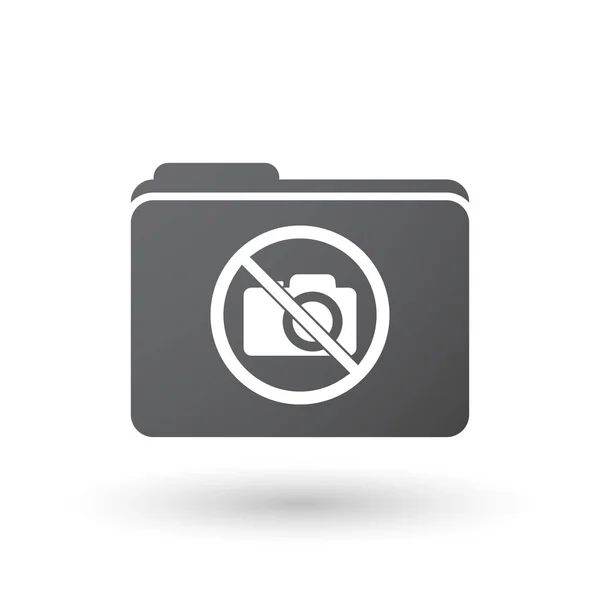 Segnale cartella isolato con una fotocamera fotografica in un si non consentito — Vettoriale Stock