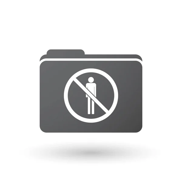 Isolated folder signal with  a male pictogram  in a not allowed — Stock Vector