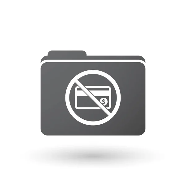 Signal de dossier isolé avec une carte de crédit dans un sig non autorisé — Image vectorielle