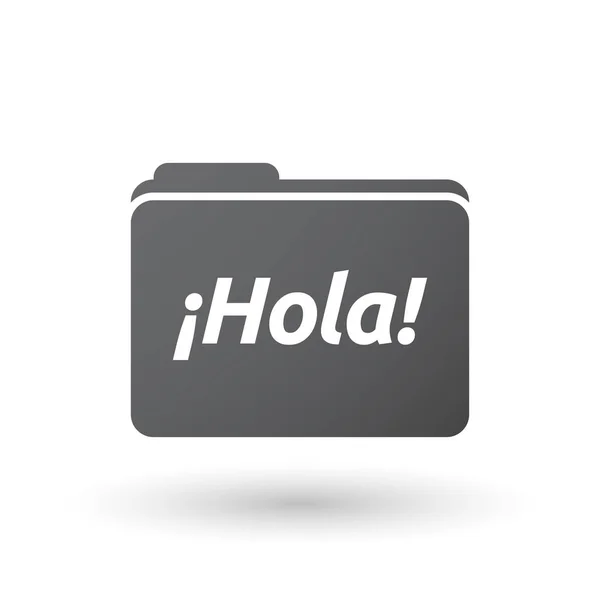 隔离的文件夹信号与文本 Hello ！在西班牙语言 — 图库矢量图片