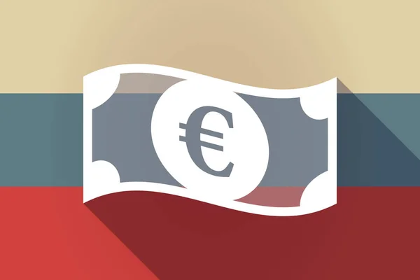 Ong árnyék Oroszország zászlót az euro-bankjegy — Stock Vector