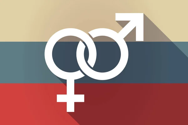 Флаг России с переплетенными женскими и мужскими половыми признаками — стоковый вектор