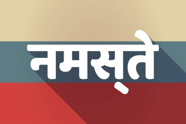 Hintçe çalışa Hello metnini Ong gölge Rusya bayrağı