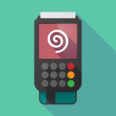 Uzun gölge dataphone bir spiral ile 