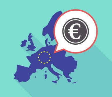 Uzun bir euro para ile gölge AB harita