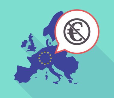 Uzun AB harita değil izin verilen bir sinyal içinde euro işareti ile gölge 