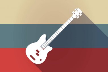Ong gölge Rusya bayrağı ile dört dize elektrik bas gitar