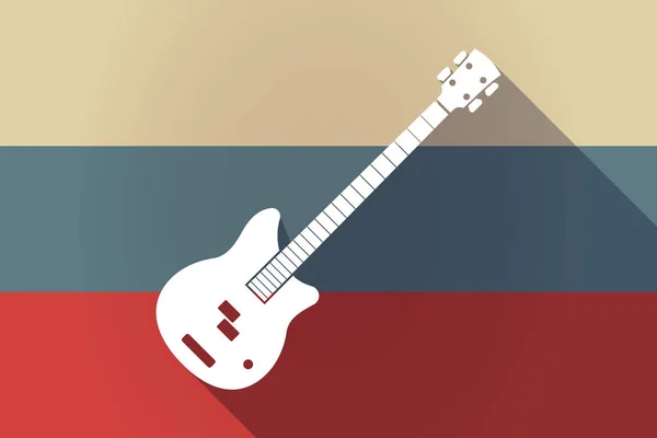 Ong 阴影俄罗斯国旗与四个字符串电动低音吉他 — 图库矢量图片