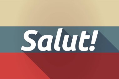 Ong gölge Rusya bayrağı Hello metnini ile! Fransız langu