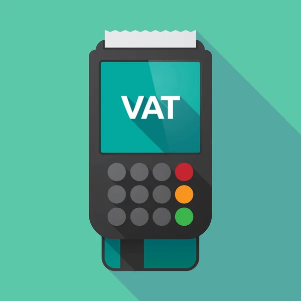 Datafono a lunga ombra con l'acronimo IVA — Vettoriale Stock