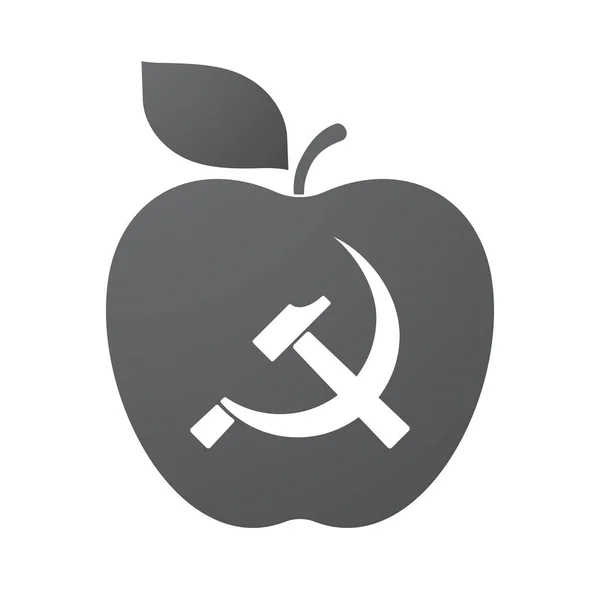 Fruta de maçã isolada com o símbolo comunista — Vetor de Stock