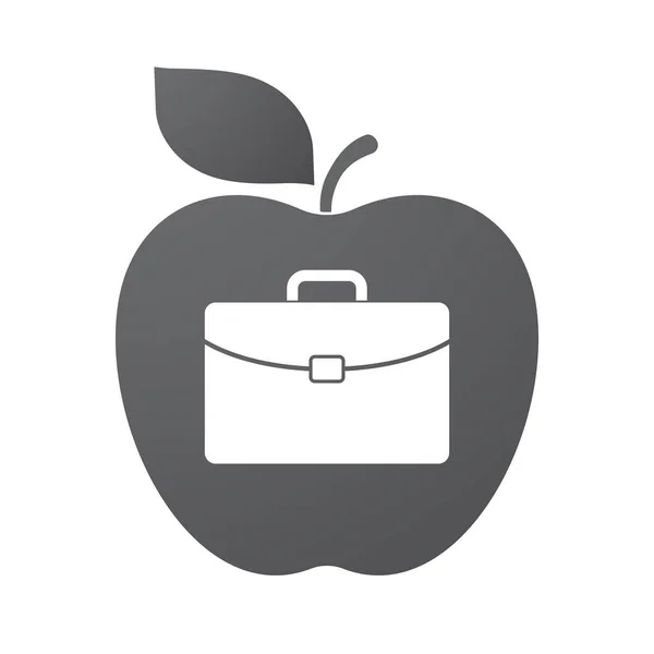 Fruta de manzana aislada con maletín — Archivo Imágenes Vectoriales