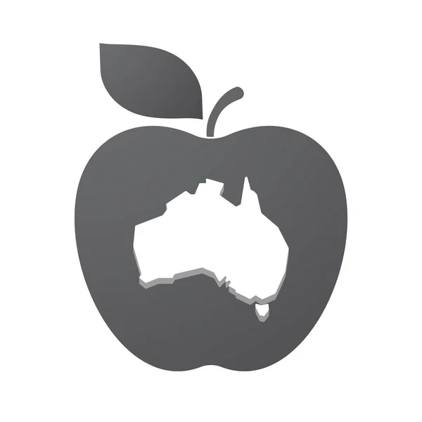 オーストラリアの地図との孤立したリンゴ果実 — ストックベクタ