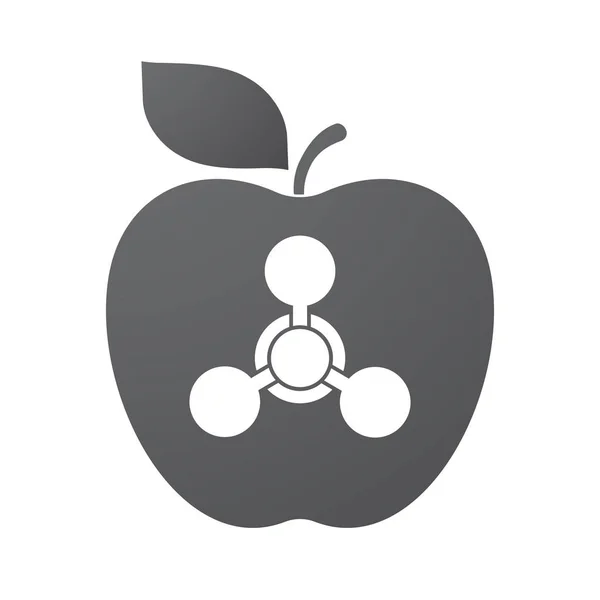 Kimyasal silah işareti ile izole elma meyve — Stok Vektör
