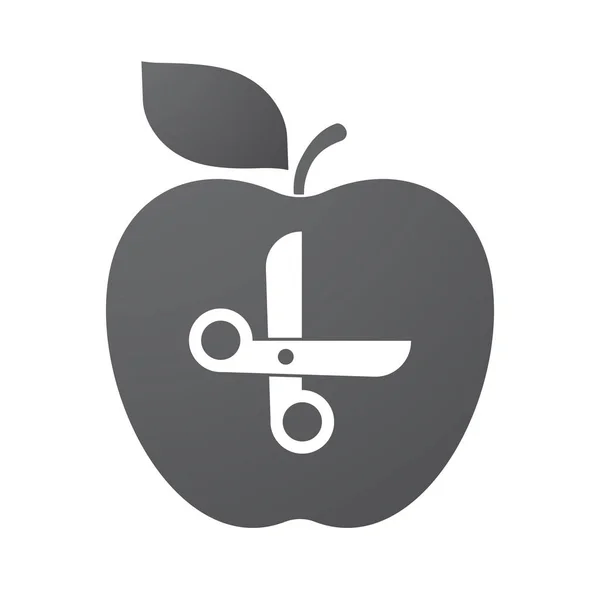 Pommes isolées aux ciseaux — Image vectorielle