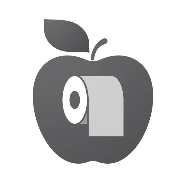 Apple na białym tle owoc z rolki papieru toaletowego — Wektor stockowy
