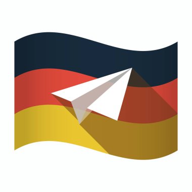 Bir kağıt uçak ile izole Almanya bayrağı