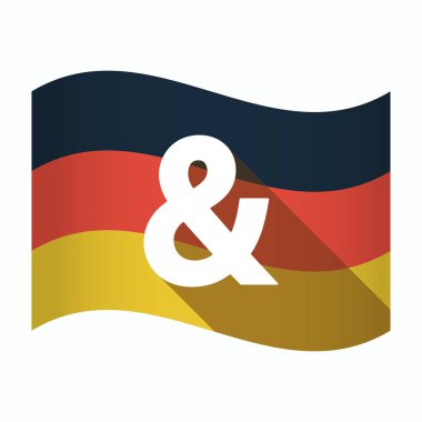 Bir 've'işareti ile izole Almanya bayrağı