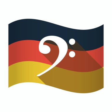 Bir F nota anahtarı ile izole Almanya bayrağı