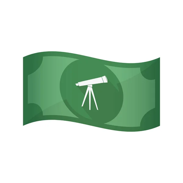 Izolované bankovek s dalekohledem — Stockový vektor