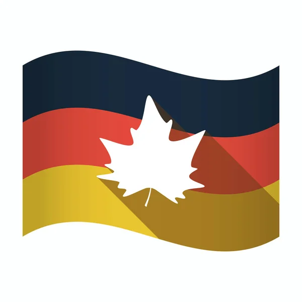 Изолированный флаг Германии с осенним листом — стоковый вектор