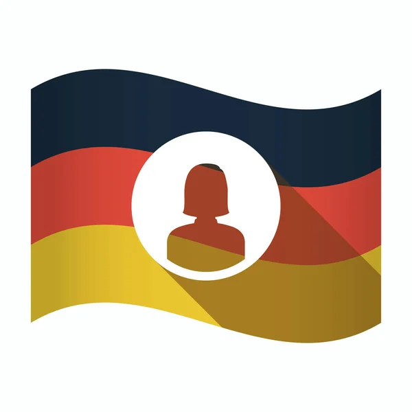 Απομονωμένη Γερμανία σημαία με ένα θηλυκό είδωλο — Διανυσματικό Αρχείο