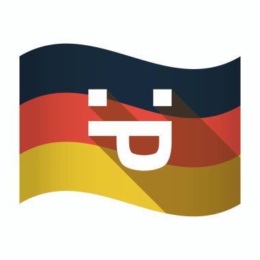 Bir dil metin yüz yapışmasını ile izole Almanya bayrağı