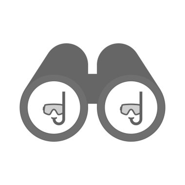 İzole dürbün ile bir dalış koruyucu gözlük