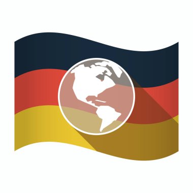 Bir Amerika Bölge dünya küre ile izole Almanya bayrağı