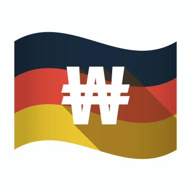 Kazanılan para birimi işaretiyle izole Almanya bayrağı