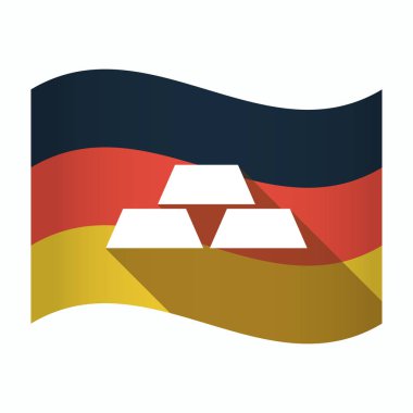 İzole Almanya bayrağı ile üç altın bullions