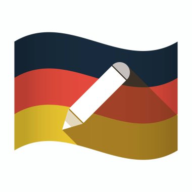 Bir kalem ile izole Almanya bayrağı