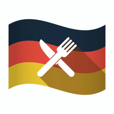 Bir bıçak ve çatal ile izole Almanya bayrağı