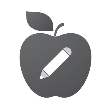 Bir kalem ile izole elma meyve