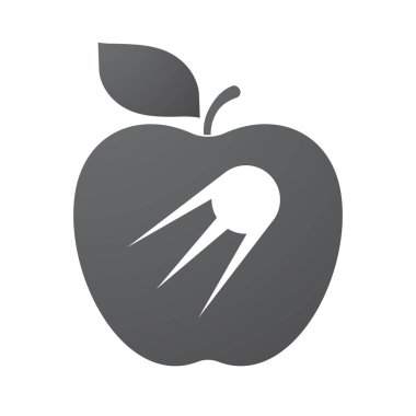 Vintage bir uydu ile izole elma meyve