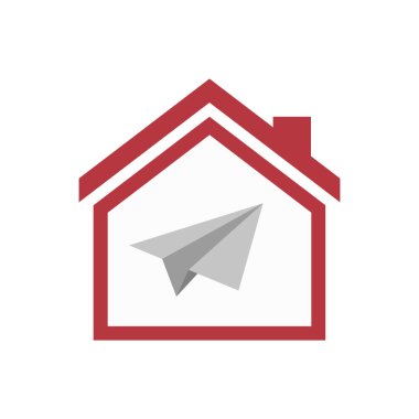 Bir kağıt uçak ile izole ev