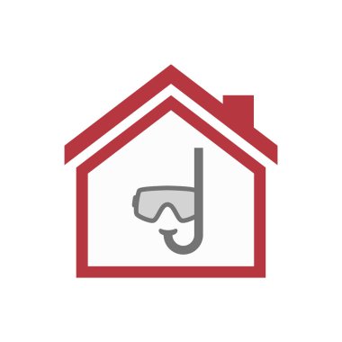 Dalış bir gözlük ile izole ev