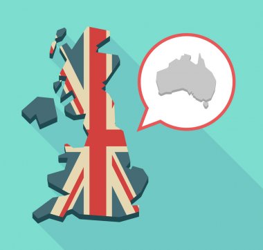 Uzun gölge İngiltere'de harita Avustralya Haritası ile