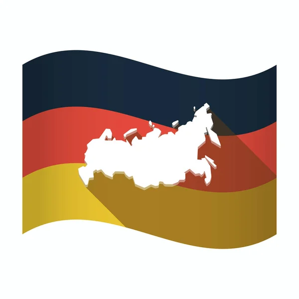 Geïsoleerde Duitsland vlag met een kaart van Rusland — Stockvector