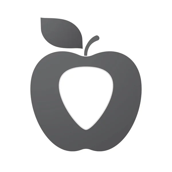 Apple na białym tle owoc z plektron — Wektor stockowy