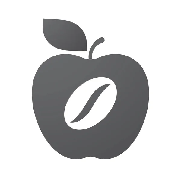 Apple na białym tle owoc z ziaren kawy — Wektor stockowy