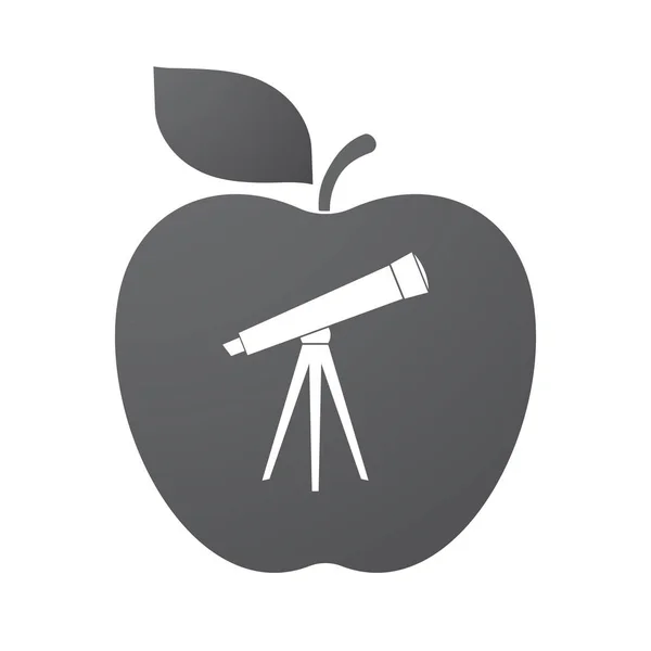 Bir teleskop ile izole elma meyve — Stok Vektör
