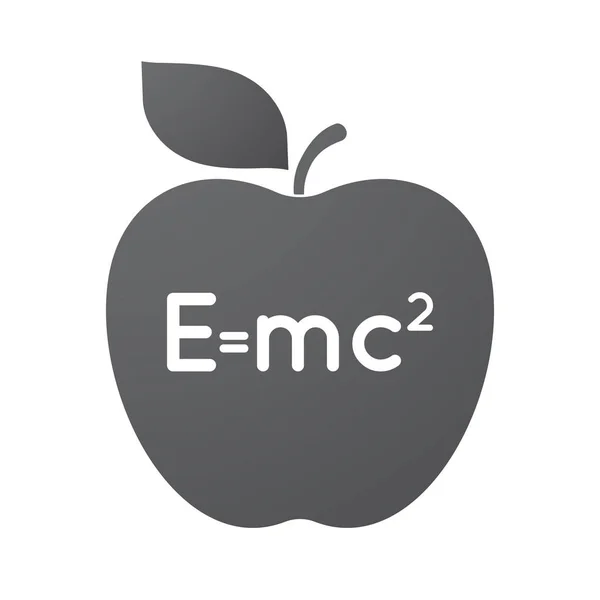 Geïsoleerde apple fruit met de relativiteitstheorie formule — Stockvector