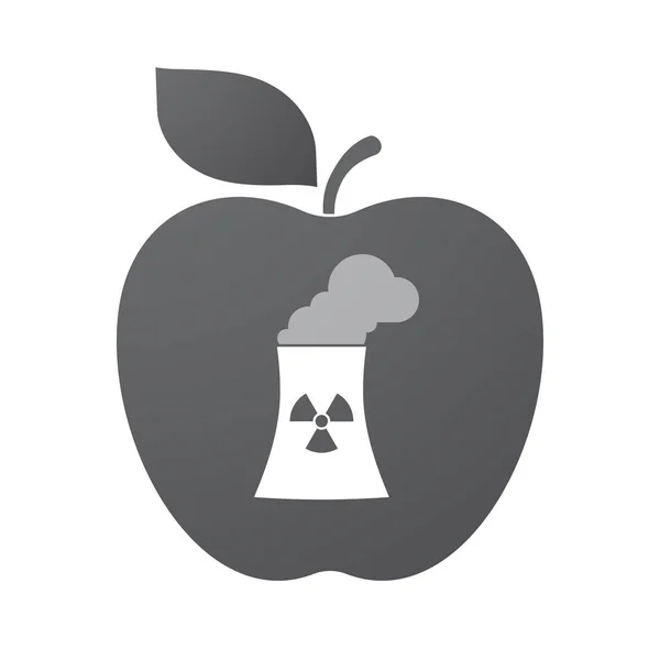 Apple na białym tle owoc z elektrowni jądrowej — Wektor stockowy
