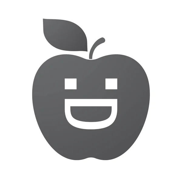 Izolované jablko ovoce s rozesmátou tvář text — Stockový vektor
